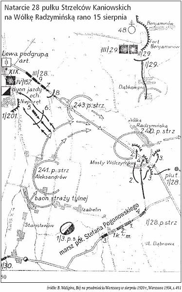 bitwa 1920 Stanisaww.jpg - Mapa bitwy Warszawskiej 15 sierpnia 1920r na terenie obecnej gminy Nieport. rdo - Wieci Nieporckie.(powikszenie - kliknicie w dolnej czci mapy)